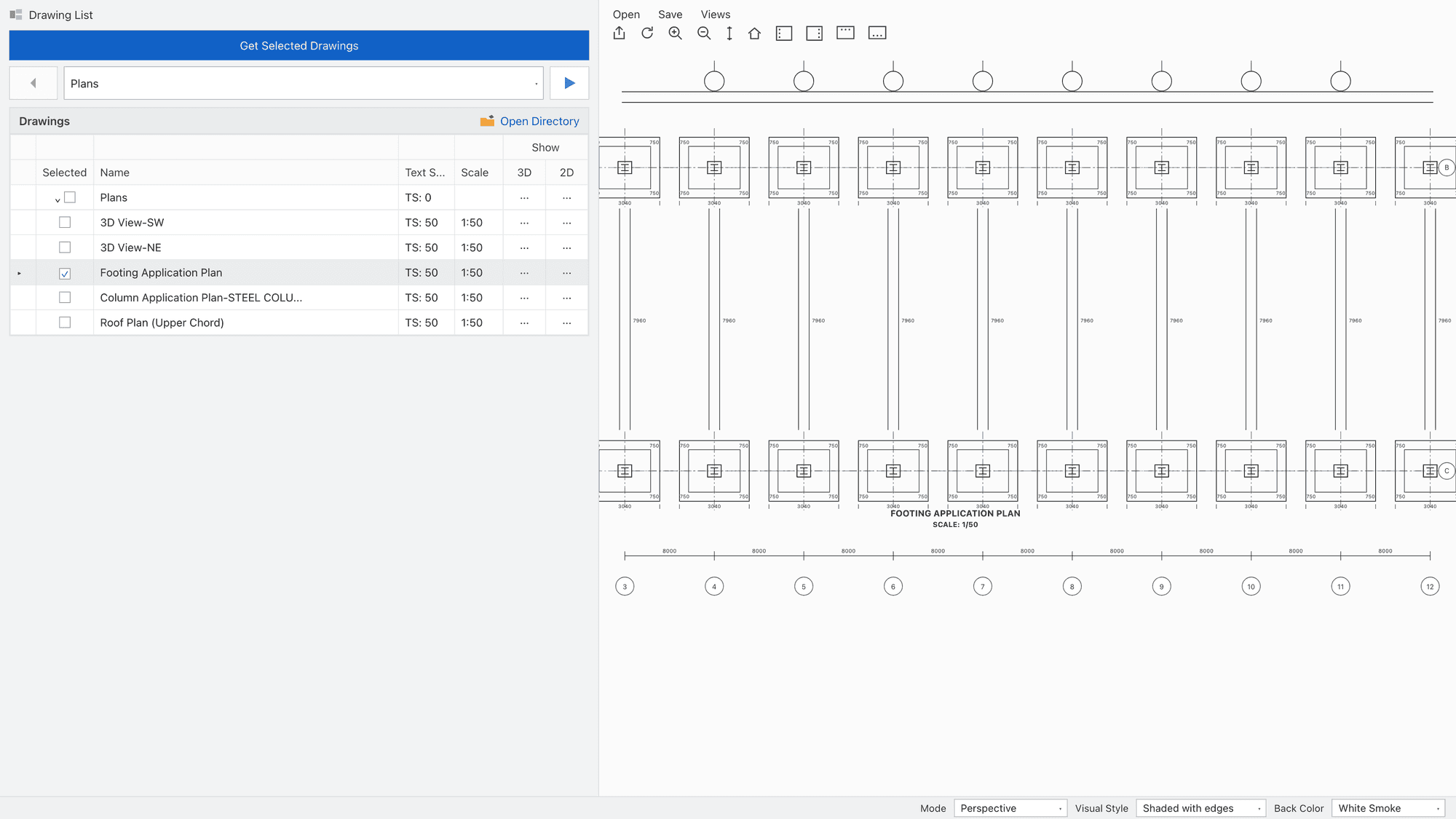 Fabrication drawing output for a pre-engineered steel building frame