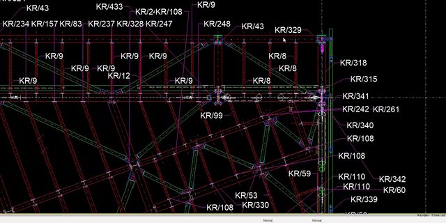 A GA plan with assembly marks placed