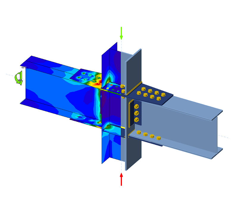 Beam-to-column flange-bolted frame joint designed in IDEA StatiCa