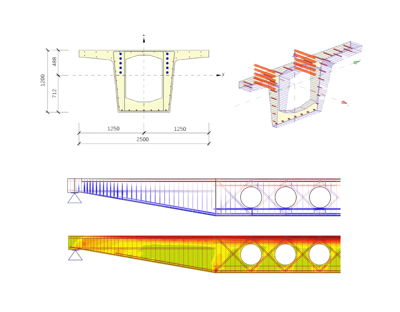 Concrete beams and cross-sections analysis